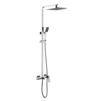 China With Sliding Bar 199802CP Bath Bathroom Sliding Bar Modern Head Set Chrome Single Handle Rain Shower System for sale