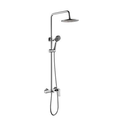 China With 199801CP Chrome Plating Bath Handle Sliding Bar Rain System Simple Modern Shower Set for sale