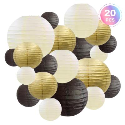 China Japandi BllalaLab 20 PCs Party Decorative Paper Lanterns Set Round Japanese/Chinese Lantern Lamp Garland For Indoor Outdoor for sale