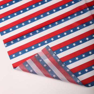 China Unique Design Star from Recycled American Patriotic Materials and Stripes Fabric Wrapping Paper for President's Day 4th of July Independence Day for sale