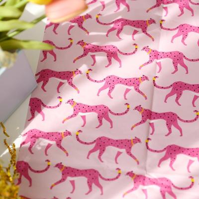 China BllalaLab Recycled Materials Animal Patterned Charm Leopard Print Pale Roses Wrapping Tissue Paper Sheet For Packing Box Stuffing Wholesale for sale