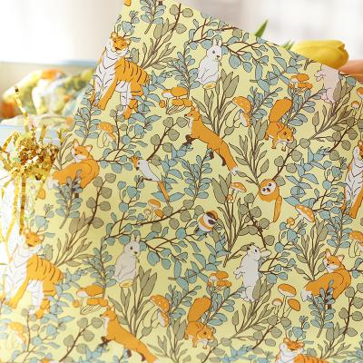 China Recycled Materials BllalaLab Gift Wrap Tissue Paper With Forest Leaf Floral Print Wholesale Animal Pattern Zoo For Clothes Shoes Small Business for sale