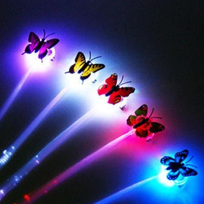 China Cute Colorful Luminous Butterfly LED Light Braid Hair Clip For Halloween Hair Accessories for sale