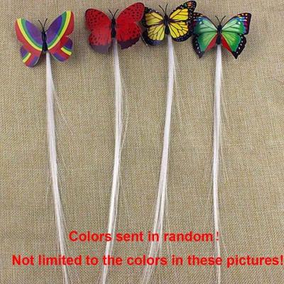 China LED Colorful Luminous ID Pigtails Colorful Glowing Butterfly Led Hairpin For Halloween Festival for sale