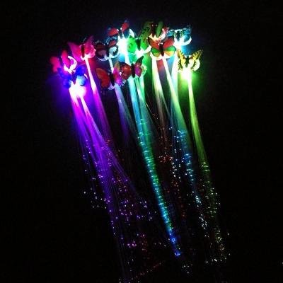 China LED Colorful Luminous ID Hairpin Glowing Luminescent Butterfly Led Hairpin For Halloween Festival for sale