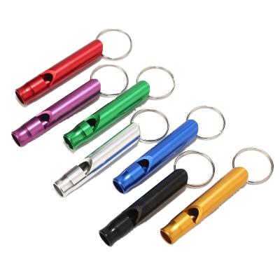 China Amazon Sale Metal Key Chain Kids Safety Key Chain Whistle Training Metal Whistle Hot Aluminum Outdoor Safety Whistle for sale