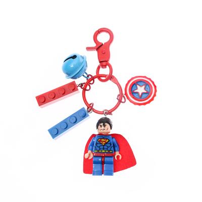 China Souvenir Para de llaveros marvel sublimar cartoon building blocks car keychain bag plastic pendant key chain for sale