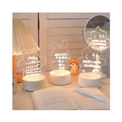 China Hotel and resort led night light 2022 new hot selling bear message table acrylic baby tuya recessed led with night light custom made bedside lamp for sale