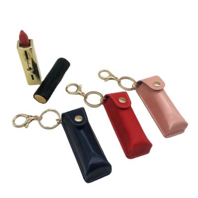 China 2022 New Arrivals Custom Luxury Hand Holder Coin Purse Promotion Gift Lip Gloss Designer Logo Key Chain Leather Key Chain For Women for sale