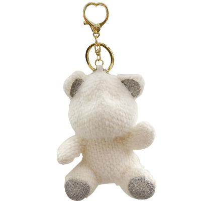 China Fashional Souvenir Gifts 2022 New Plush Teddy Bear Key Chain Charm Small Stuffed Bears Bulk Cute Plush Pom Pom Bear Key Chain for sale