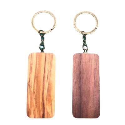 China Reasonable price custom inspired decoration gift wood key chain customized natural quader slice sublimation wooden hamsa dish key chain for sale