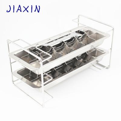 China Sustainable double stainless steel ice cube tray with holder for sale