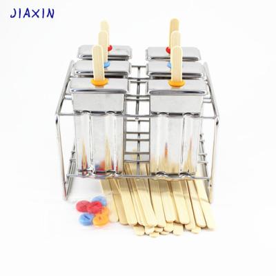 China Sustainable Large Capacity Home DIY Ice Cream Popsicle Mold Popsicle Sticks Molds Stainless Steel Popsicle Molds With Stand for sale