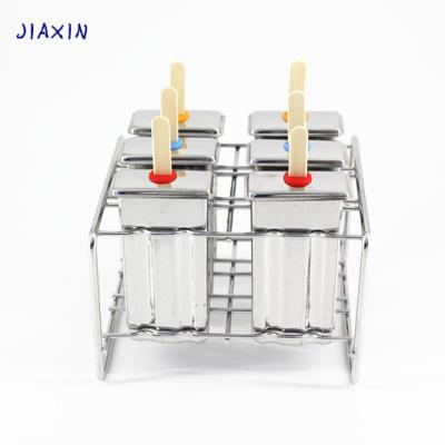 China Sustainable Stainless Steel Popsicle Molds Ice Pop Maker 6 Pieces for sale