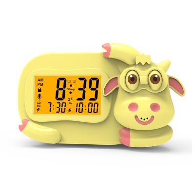 China LUMINOVA in the Current Wholesale Cute Calf Alarm Clock Animal Child Wake Up with Backlight Night Light Sleep Trainer Alarm Desktop Clock for sale