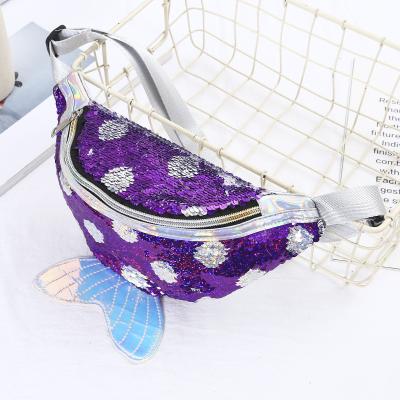 China Colorful Anti-theft Fashion Pussy Pack Mermaid Tail Party Bag Chest Bag Sequins Waist Bag Anti-theft Colorful Bag For Women for sale