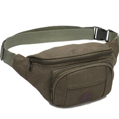 China Cute Wholesale Durable Black Retro Waist Bag Canvas Men Outdoor Pussy Pack for sale