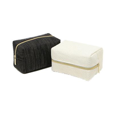 China ALL PEOPLE Black Large Pocket Rectangle Cosmetic Makeup Cosmetic Bag For Women Girls for sale