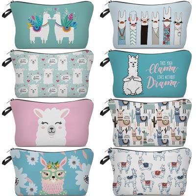 China Fashion Women Flat Cosmetic Filter Frames Ziplock Grab Cute Cheap Makeup Bags Polyester Zipper Bag for sale