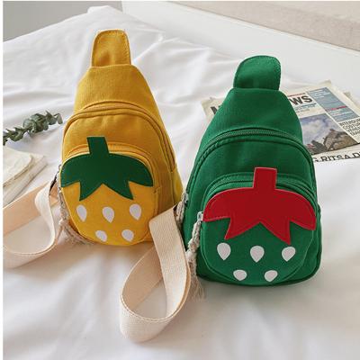 China Cute Cartoon Canvas Chest Belt Strawberry Fashion Fancy Children Kids Cross - Body Bag for sale