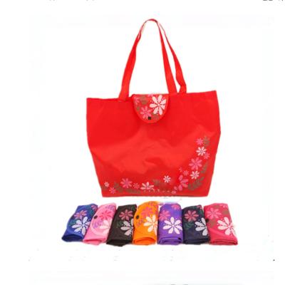 China Custom Colors Polyester Folding Shopping Bag Factory Supermarket Collapsible Shopping Bag For Promotion for sale