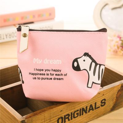 China Cute PU Leather Cartoon Printed Wallet Bag Waterproof Multicolor Fashion Zippered Coin Purse Card Holder Wallet Bag for sale