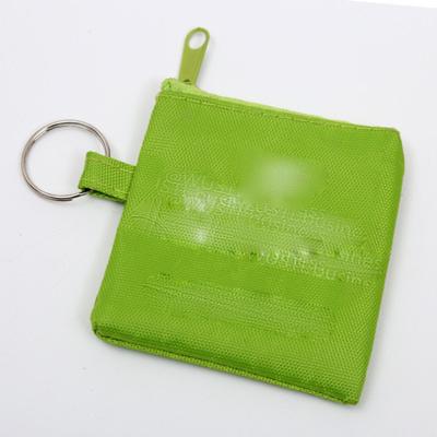 China Polyester Promotion Kids Coin Purse 600D Polyester Mini Wallet Zipper Pocket Coin Purse Key Chain for sale