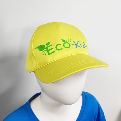 China COMMON wholesale custom logo durable fabric 5 panel baseball caps rpet recycled kids hats for sale