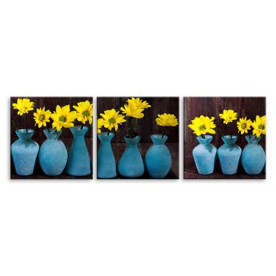 China Home Print Art Blue Vase and Yellow Waterproof Sunflowers Wall Decor Digital Printing Modern Landscape Wholesale Ready to Hang for sale