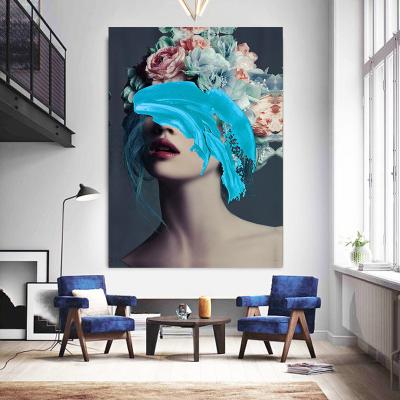 China Waterproof Art Fashion Girl Canvas Paintings Posters And Prints Abstract Morden Woman Graffiti On The Wall Art Pictures Wall Decor for sale