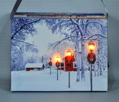 China China Supplier Classic Realistic Snow Landscape Printed Led Canvas Wall Art for sale