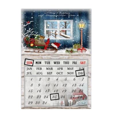 China Supplier Wholesale LED Decoration Canvas Print Calendar Modern Christmas Wall Art Home Decor For Room for sale