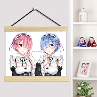 China Custom Canvas Wall Hanging Suppliers Scroll Decor Anime Poster Painting Home Wall Art Room Decor Gift for sale