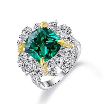 China CLASSIC Ring 2020 New 925 Sterling Silver Green Gem Diamond Ring For Women for sale