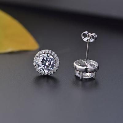 China Wholesale New Design Trendy CZ Earrings Zircon CLASSIC 925 Sterling Silver Stud Earrings for sale