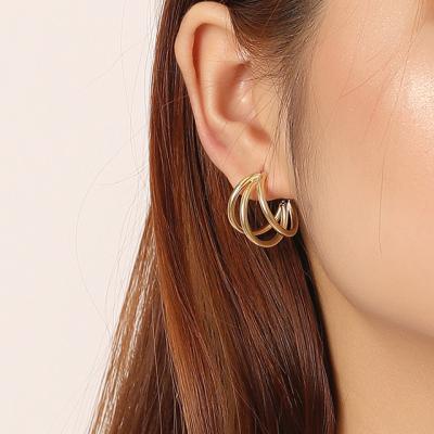 China Fashionable 925 Sterling Silver Gold Plated Hoop Earring CLASSIC for sale