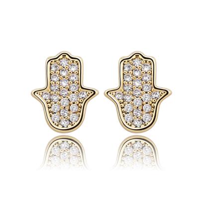 China New CLASSIC Gold Plated 925 Sterling Silver Ladies Hip Hop Simplicity Palm Earrings for sale