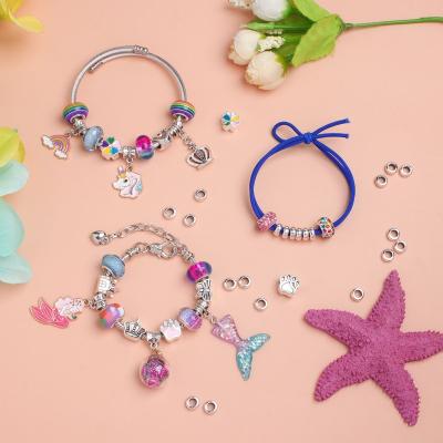 China New DIY Children's Charm Bracelet Making Kit High Quality Crystal Bracelet Girl Hair Accessories Changeable Party Gift Set for sale