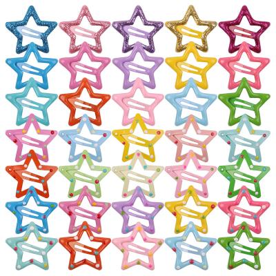 China High Quality Hair Decoration Kids Hair Accessories Glitter Star Hairpin Cute Candy Color Hair Policeman Hair Clips Pins For Girls for sale