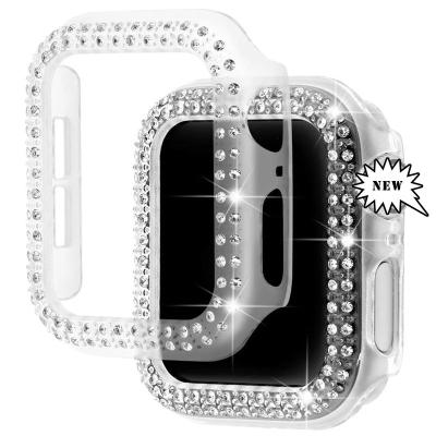 China Watch Case Diamond Shock Absorber Watch Case For Apple Watch Series 7/6/5/4/SE Series 7/6/5/4/SE Flicker Protective View Cover 45mm For iWatch 41mm 44mm for sale