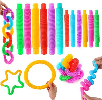 China Plastic Tube Healthy Toy Colorful Tubes Shake Toys Squeeze Push Bubble Anti Stress Shaky Person Toys Sensory Adult Relief for sale