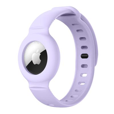 China Water Resistant Soft Silicone Watch Band For Apple AirTags Strap For Tracker Wristband Accessories for sale