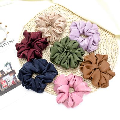 China 2021Wholesale Amazon Top Selling Oversized Sweet Scrunchies Fan Pure Color Bulk Hair Accessories Scrunchies for sale