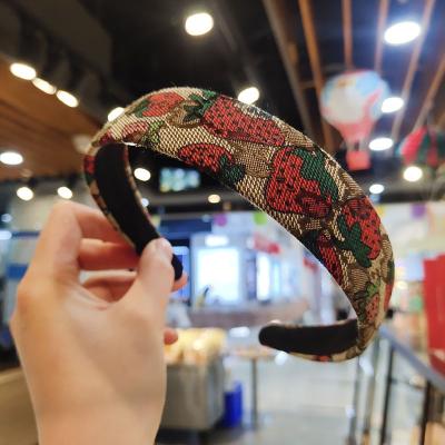 China Brand Designer Strawberry Headband Girls Friendly Material Headbands For Women Hair Accessories 2021 for sale