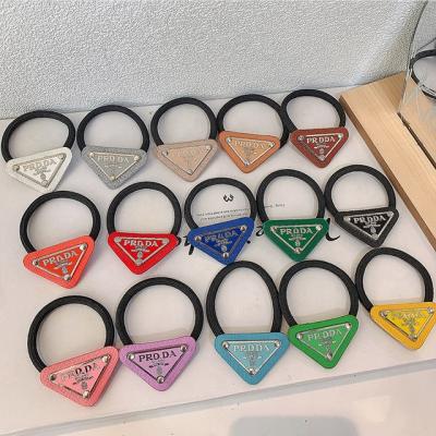 China P Designer Geometric Triangle Letter Eco-Friendly Hair Scrunchies Jewelry Cool Girl Hair Accessory for sale