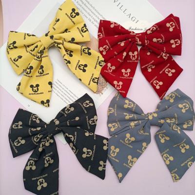 China Fashion Hairpin Mickey Mouse Bow Hairgrips Girls Cartoon Bowknot Hair Accessories Mickey Designer Hair Clips Fashion Oversize for sale