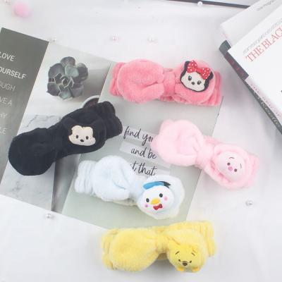 China Mickey Mouse Bow Hairband Elastic Hair Band Makeup Shower Spa Headband Hairband Friendly Material Coral Fleece Hairbands Face Wash for sale