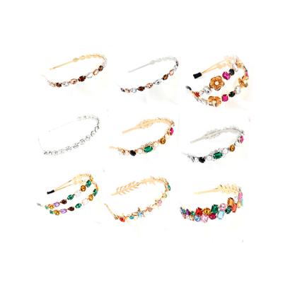 China Baroque Headband Diamond Hair Band Metal Rhinestone Alloy Flower Headband Ornament Retro Hair Friendly Material for sale