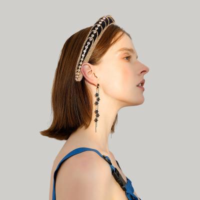 China New Trend IG Summer Fashionable Diamond Rhinestone Headband Women Hair Luxury Full Accessories for sale