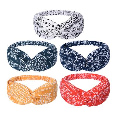 China 2021 Fashionable Bows Headband For Women Knotted Hair Band Cloth Face Headbands For Women Girls for sale